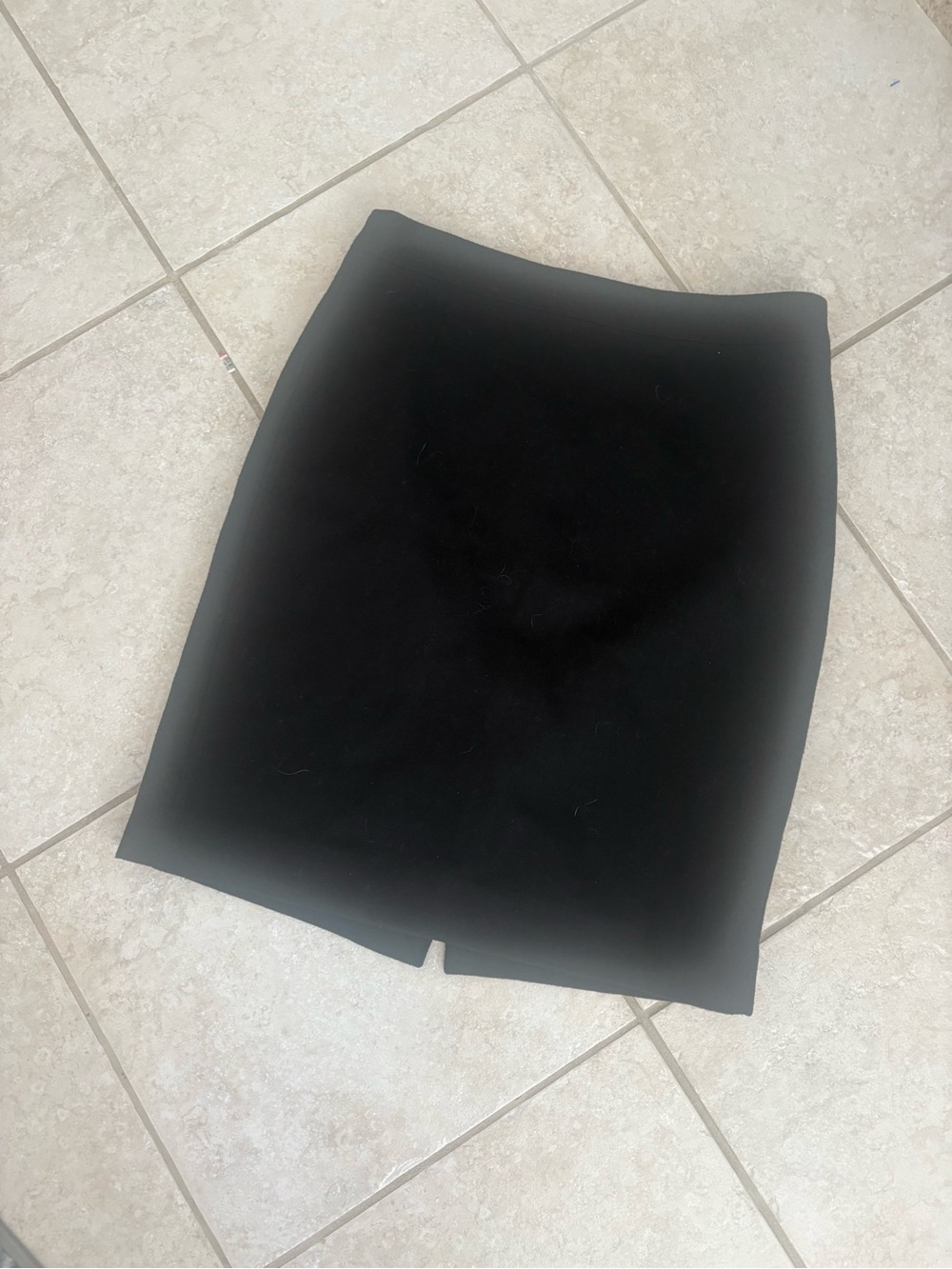 J. Crew Wool Black Pencil Skirt with Back Slit